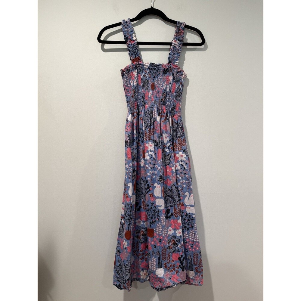 Kate Spade Garden Posy Midi Dress Xs Cat Cactus Floral Garden Posy Euro Summer